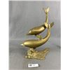 Image 2 : Heavy Large Brass Double Dolphin Figure