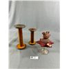 Image 1 : Collectible Barbara Stein (Ohio) Whimsical Folk Art Pinkeep & Antique Wood Bobbins