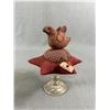 Image 2 : Collectible Barbara Stein (Ohio) Whimsical Folk Art Pinkeep & Antique Wood Bobbins