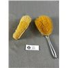 Image 2 : Lovely Antique Guilloche Enamel Vanity Brushes