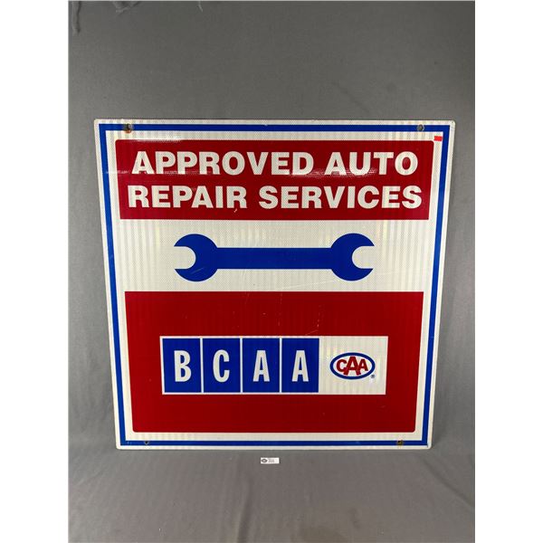 36" x 36" Double Sided Metal Sign. "Approved Auto Repair Service" CAA British Columbia. NO SHIPPING