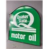 Image 2 : 27.5" x 30" Double Sided Metal "Quaker State Oil" Sign
