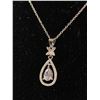 Image 2 : 925 Teardrop Pear Necklace Pendant 18" + 2" Extender - Marked 925 - Beautiful New Necklace