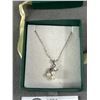 Image 2 : 925 Sterling Silver Vintage Genuine Three Pearl Pendant Chain Necklace 18" - Both Marked Ster & Test