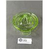 Image 2 : Vintage 6” Uranium Green Depression Glass Citrus Juicer Reamer - Great Glow - Some Chipping