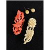 Image 1 : Antique Carved Brooches & Earrings