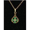 Image 2 : Vintage 1.5" Rhinestone  4 Leaf Clover Pendant On 18" Necklace