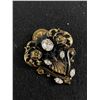Image 1 : Vintage Metal & Rhinestone 2" Brooch