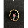 Image 1 : Vintage 1.25" Enamel Rose Brooch