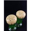 Image 2 : 3.5" Green Depression Glass Salt & Pepper Set