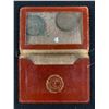 Image 1 : Vintage Queen Elizabeth Coronation Coins/Tokens In Antique Leather Case