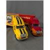 Image 2 : 2 Jada Toys 11" Kenworth T-2000 Trucks w/ 16" Firestone & BigTime Muscle Trailers