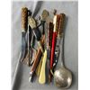 Image 2 : Vintage Lot - Paperweights, Cutlery, Wicker Rattle & More