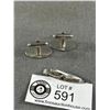 Image 2 : Sterling Silver Cufflinks & Tie Set, Sterling Marked, Shields