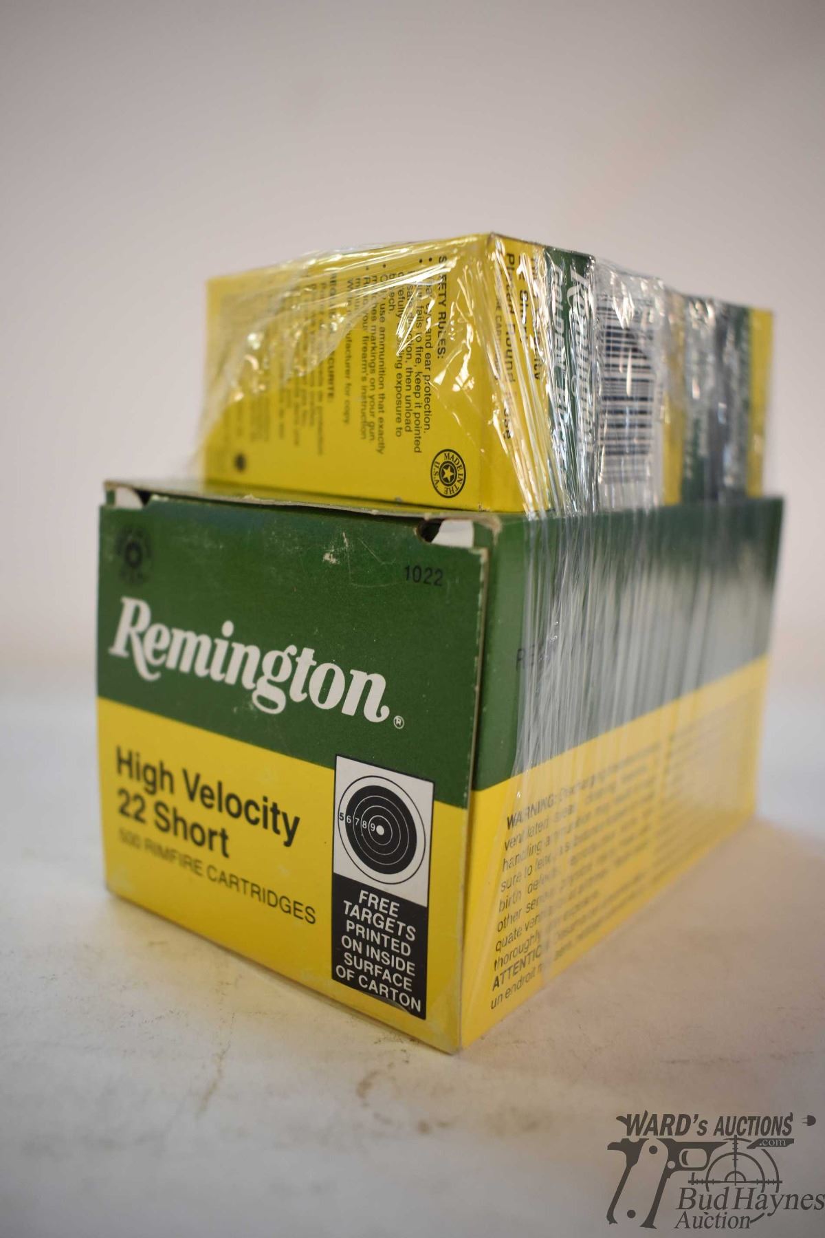 Count Boxes One 500 count box Remington high velocity .22 SHORT and four 50 count boxes