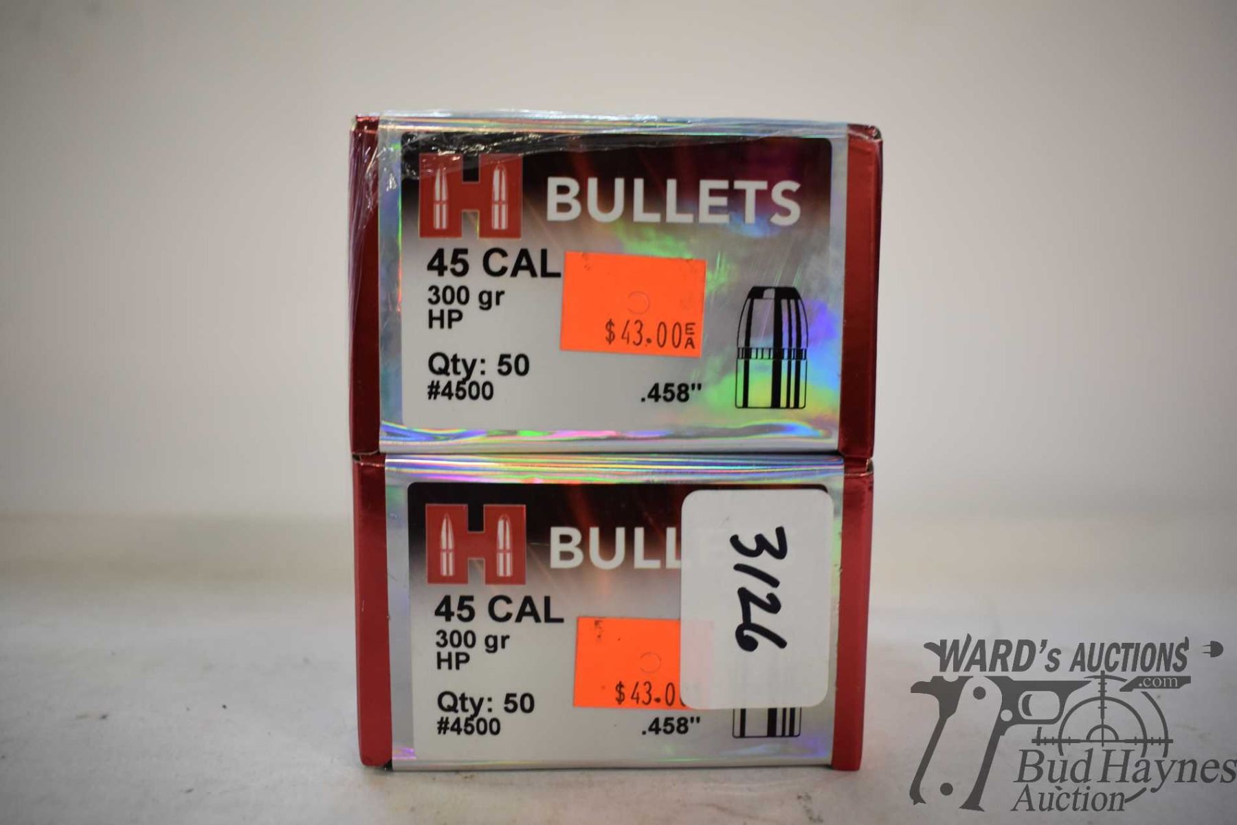 Two 50 count boxes Hornady .45 CAL 300 GR HP