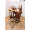 Image 1 : * 15" Big Horn Roping Saddle - Stamped 278 - Ralide Tree Double Rigging = Stamped 1935 on latigo Kee