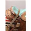 Image 7 : * 14.5" Roping Saddle, 3-Way Front Rigging Rawhide covered Wood Tree. 6/5 Gullet width, Double Riggi