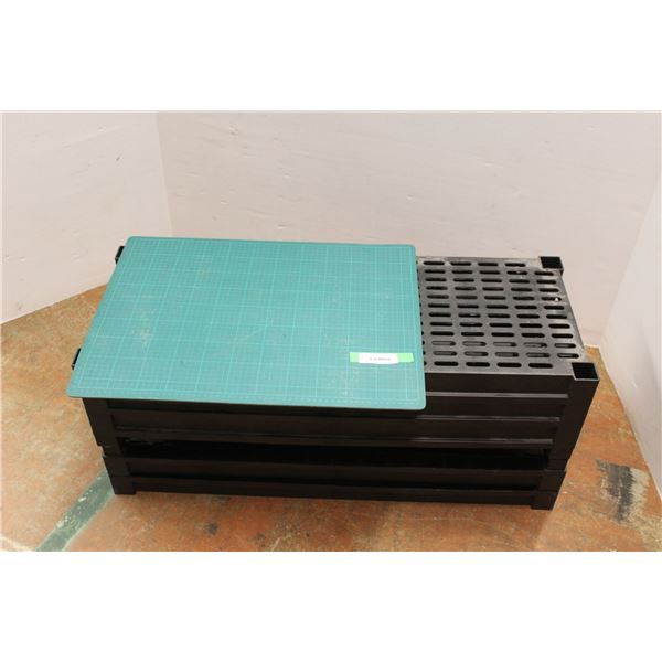 * Plastic Shelving Unit (as is) & Cutting Knife Board