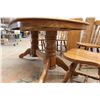 Image 4 : * Oak Dining Table w/(2) Leaves & (4) Chairs - 42" x 62" x 30" (Leaves Each: 15" x 42")