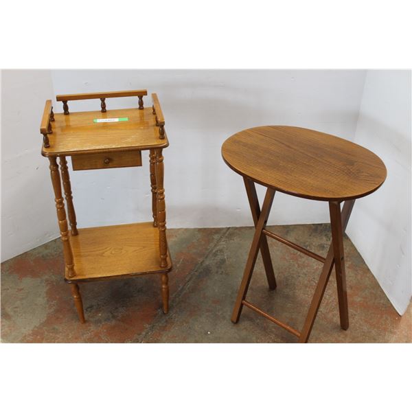 * Writing Telephone Desk - 29" High & Folding Accent Table 26" High