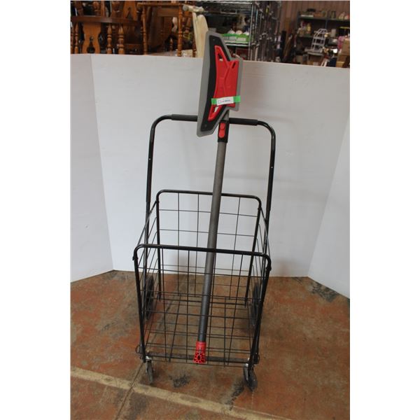 * Garant Snow Brush (Extends to 6Ft) & Metal Folding Wheeled Basket
