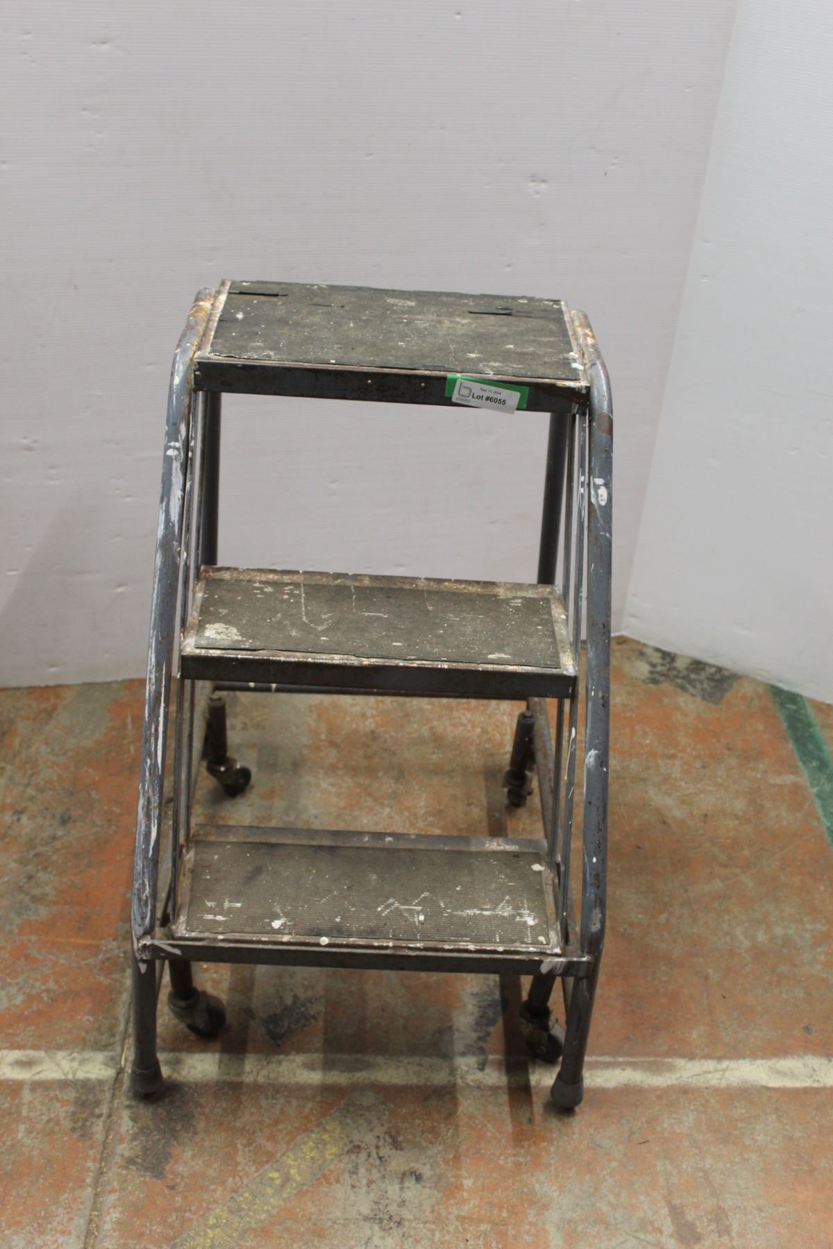 * Spring Loaded Wheeled, Three Step Stool - Bodnarus Auctioneering