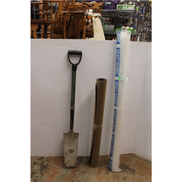 * Tree Planting Shovel, Vapor Barrier/Poly, Siding Paper Roll
