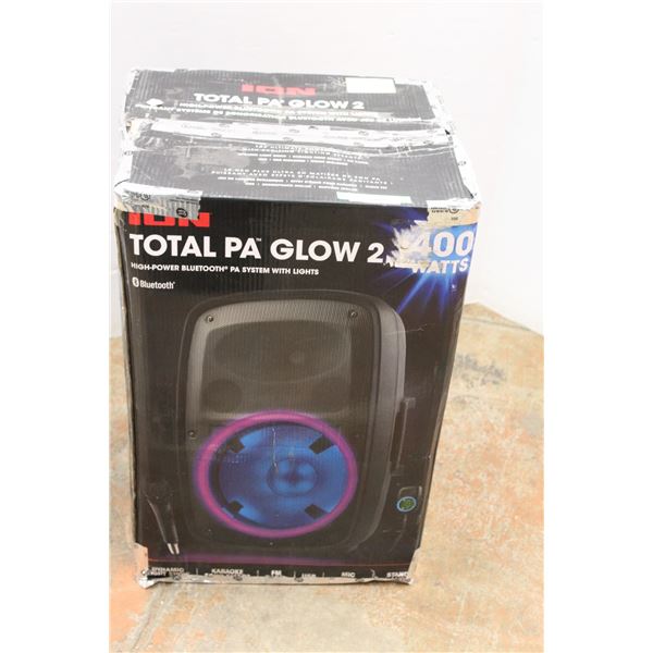 * Ion Total PA Glow 2, Bluetooth Speaker - Box Opened, Consignor States New