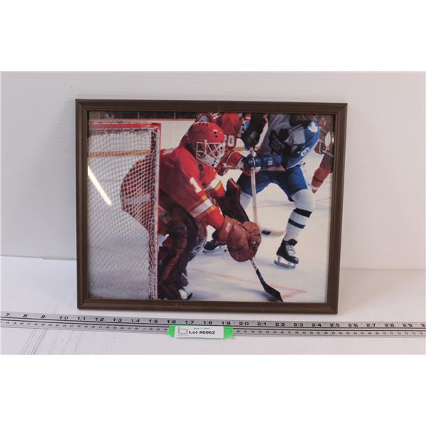 Reggie Lemelin Calgary Flames Goalie Picture in Frame - 15" x 12"