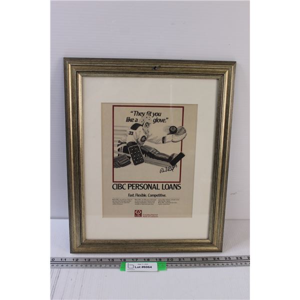 Patrick Roy CIBC Advertisement in Frame - 16.5" x 13"
