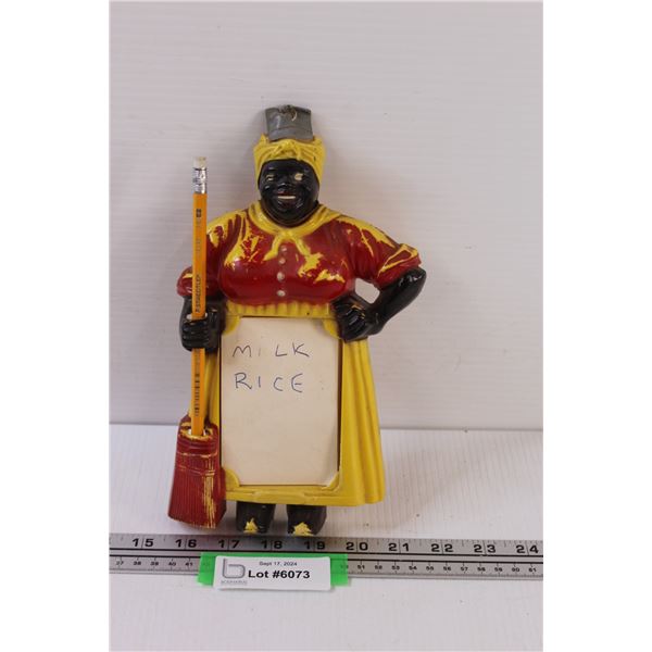 Black Americana Aunt Jemima Shopping List - 10" x 6" - Some Wear as Pictured