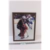 Image 1 : Ron Lowe Goalie Picture in Frame - 15" x 12"