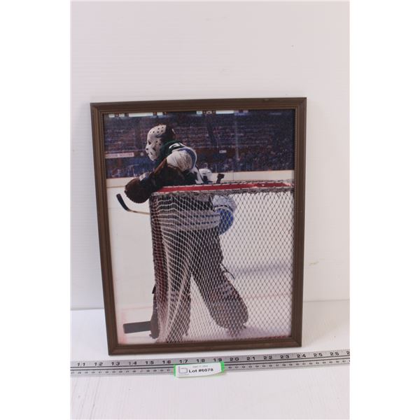 Vintage Goalie Picture in Frame - 15" x 12"