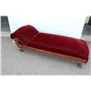 Image 1 : ** Antique Velour Chaise Lounger - Some Wear - 78" Long x 29" Width