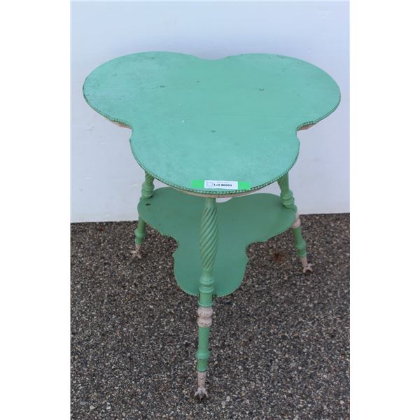 ** Antique Clover Entry Table w/ Eagle Claw & Glass Globe Feet - 25" x 29.5"