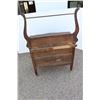 Image 9 : ** Antique Oak Harpsicord Washstand - Some Wear On Feet as Pictured - 35" x 18" (With Harp Height 53