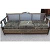 Image 1 : ** Antique Kroehler Rattan Upholstered Pull Out Bed (Wear on Cushions, Heavy) - Some Wear - 79" Long