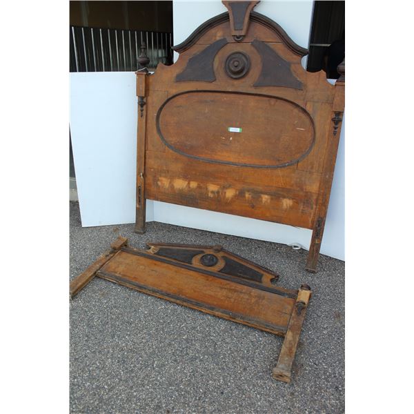 ** Antique Eastlake Bed Frame - Needs Some Repair - Missing Bed Rails