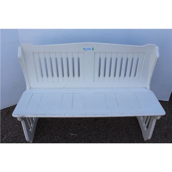 ** Antique Painted Wooden Bench - 4ft x 34"Tall x 17" Deep