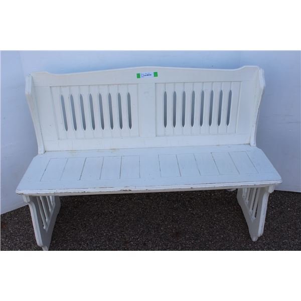 ** Antique Painted Wooden Bench - 4ft x 34"Tall x 17" Deep