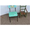 Image 1 : ** Vintage Children's Folding Desk & Antique Wooden Children's Chair