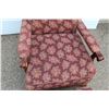 Image 2 : ** Antique Upholstered Arm Chair & Stool - Some Wear
