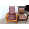 Image 1 : ** Antique Wooden Adjustable Arm Chair & Sitting Chair (Worn)