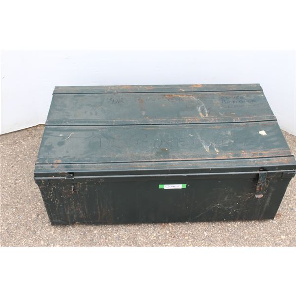 ** Metal Army Locker Trunk - (Jonemann) - 38" x 20" x 14"