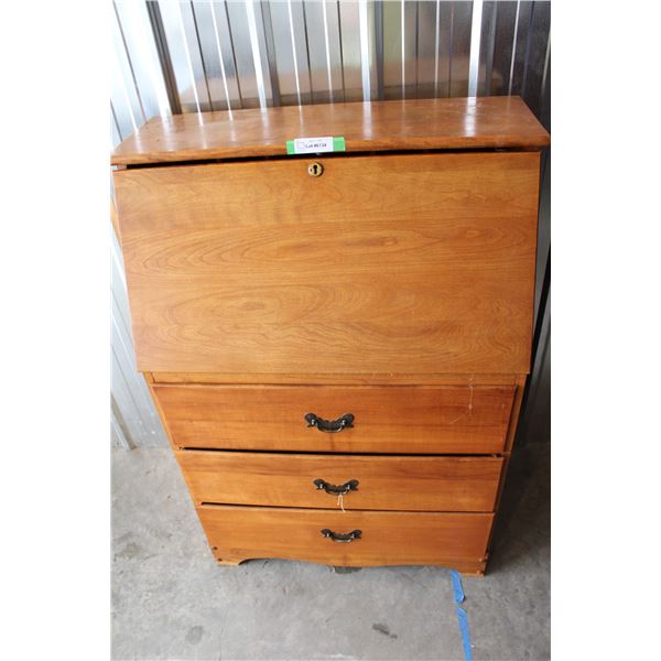 ** Secretary Desk w/ Three Drawers - 30" x 10" 45.5" Tall