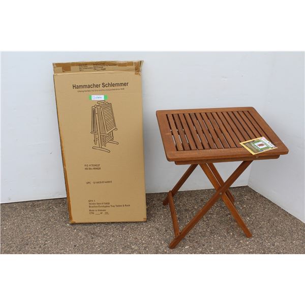 ** Hammacher Schlemmer Brazilian Eucalyptus Folding TV Tray