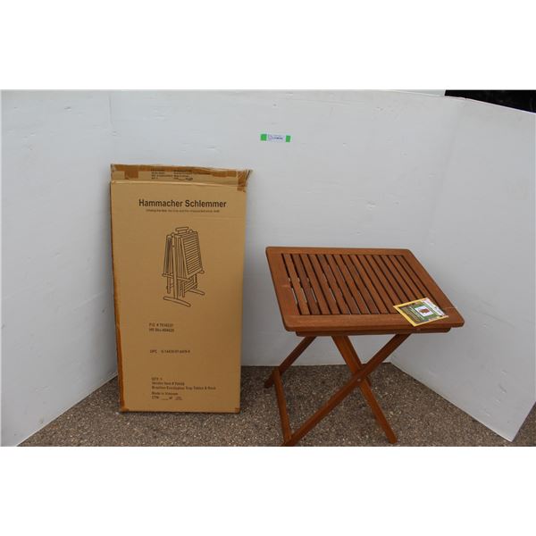 ** Hammacher Schlemmer Brazilian Eucalyptus Folding TV Tray