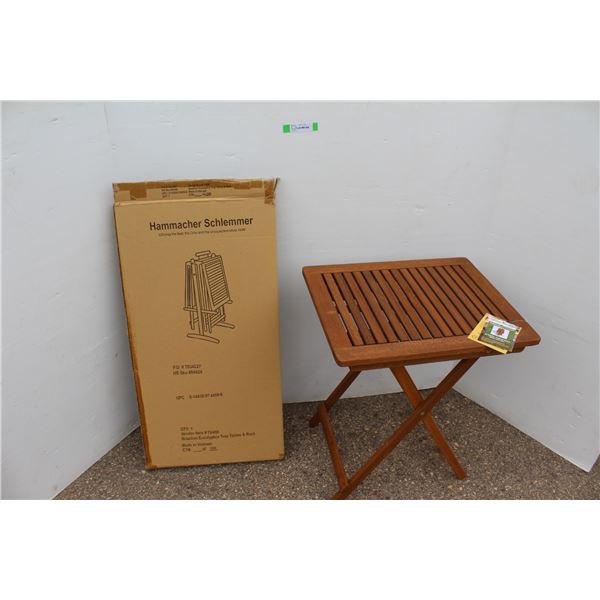 ** Hammacher Schlemmer Brazilian Eucalyptus Folding TV Tray