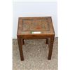 Image 1 : ** Asian Wood Engraved End Table - 17" x 13" x 21"